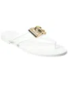Dolce & Gabbana Women White Thong Sandals With Logo Plaque On The Front In Rubber Woman In Multi