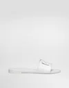 Dolce & Gabbana Rubber Beachwear Sliders In White