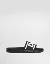Dolce & Gabbana D&g Rubber Slide Sandals In Black