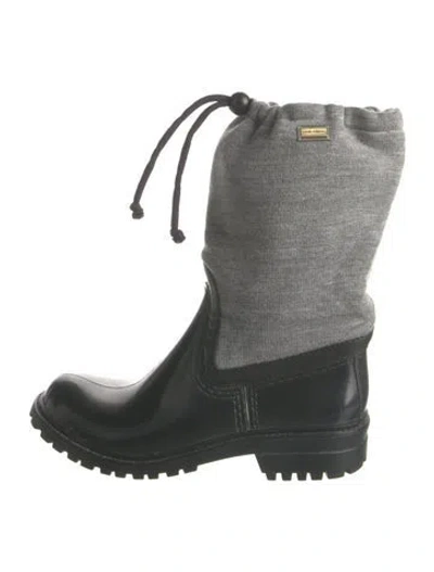 Pre-owned Dolce & Gabbana Rubber Colorblock Pattern Rain Boots In Gray