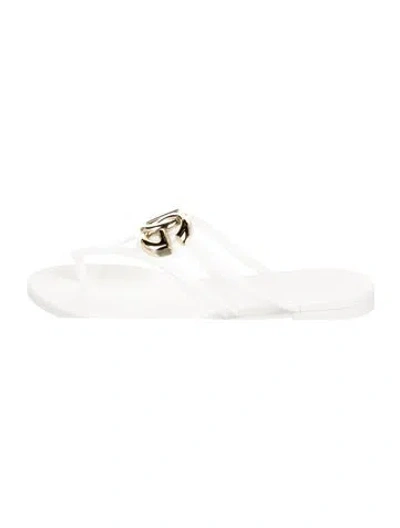 Pre-owned Dolce & Gabbana Rubber Flip Flops In White