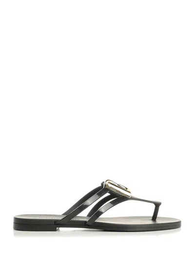 Dolce & Gabbana Rubber Flip-flops Sandals Black In Multi