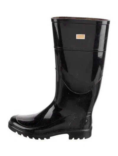 Pre-owned Dolce & Gabbana Rubber Rain Boots In Black