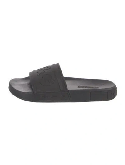 Pre-owned Dolce & Gabbana Rubber Slides In Black