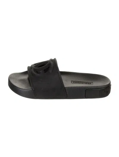 Pre-owned Dolce & Gabbana Rubber Slides In Black
