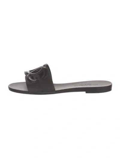 Pre-owned Dolce & Gabbana Rubber Slides In Black/grey