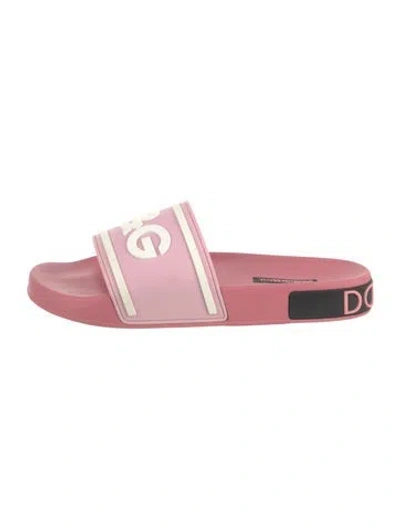 Pre-owned Dolce & Gabbana Rubber Slides In Pink