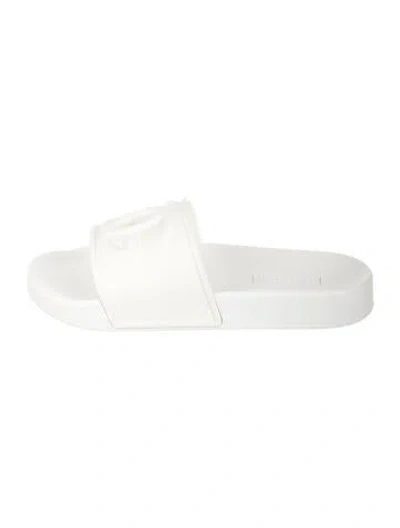 Pre-owned Dolce & Gabbana Rubber Slides In White