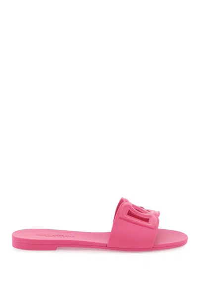Dolce & Gabbana Slides With Logo In Pink