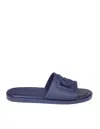 DOLCE & GABBANA RUBBER SLIPPER WITH PERFORATED COLOR BLU