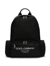 Dolce & Gabbana Nylon Backpack With Logo In Black