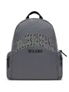 Dolce & Gabbana Rubberised-logo Backpack In Grey