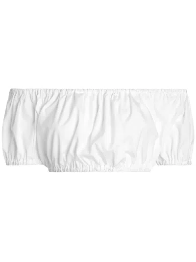 Dolce & Gabbana Ruched Crop Top In White