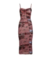 DOLCE & GABBANA RUCHED FLORAL BODYCON DRESS