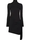 Dolce & Gabbana High-neck Side-cutout Jersey Mini Dress In Black