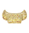 Dolce & Gabbana Cotton Poplin Crop Top With Majolica Print
