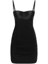 Dolce & Gabbana Satin Corset Mini Dress In Schwarz