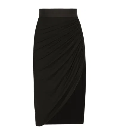 Dolce & Gabbana Ruched Pencil Skirt In Black