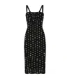 Dolce & Gabbana Polka Dot Print Draped Tulle Midi Dress