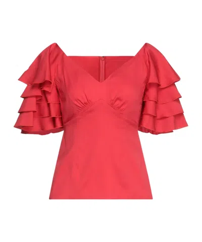 Dolce & Gabbana Ruched Short-sleeve Top In Pink