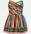 Dolce & Gabbana Ruched Striped Minidress