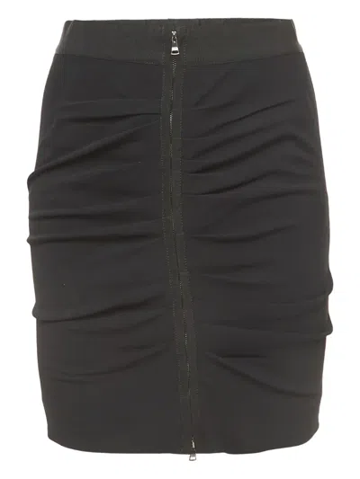 Pre-owned Dolce & Gabbana Ruched Zipper Mini Skirt In Black