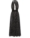 Dolce & Gabbana Polka-dot Plisse Midi Halter Dress In Black