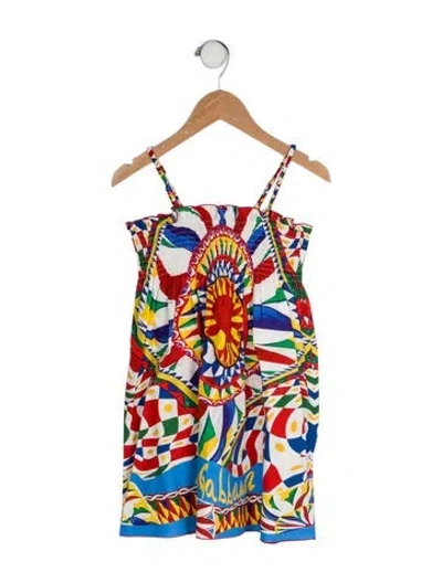 Pre-owned Dolce & Gabbana Babies' Ruffle Trimmed Dress In Red