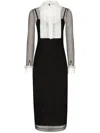 Dolce & Gabbana Ruffled Bib-collar Midi Dress In Black