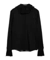 Dolce & Gabbana Ruffled-collar Chiffon Blouse In Black