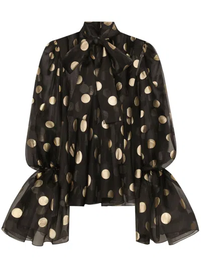 DOLCE & GABBANA RUFFLED-CUFF BLOUSE
