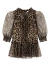Dolce & Gabbana Leopard-print Ruffled Tulle Dress In Animal Print