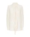 Dolce & Gabbana Georgette Blouse With Ruches In White