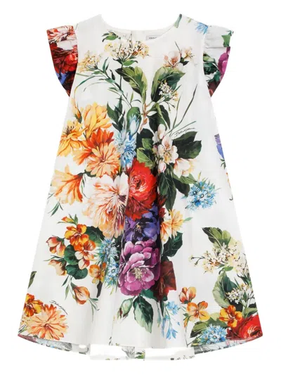 DOLCE & GABBANA RUFFLED FLORAL DRESS