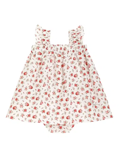 Dolce & Gabbana Babies' Ruffled Floral Dress In White