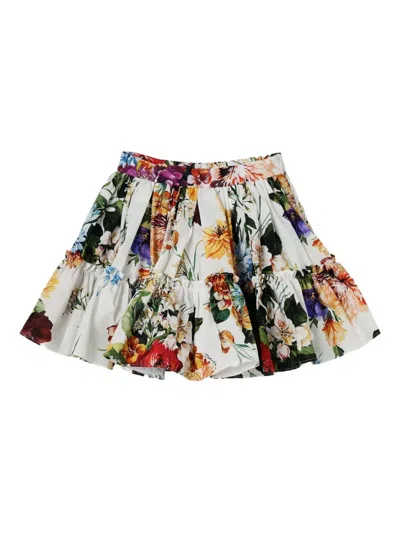 DOLCE & GABBANA RUFFLED FLORAL MINI SKIRT