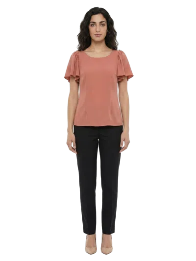 Dolce & Gabbana Ruffled Flutter Sleeve Blouse In Rose