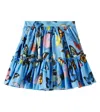 Dolce & Gabbana Bedruckter Rock Aus Baumwollpopeline In Blau