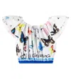 Dolce & Gabbana Bedrucktes Top Aus Baumwollpopeline In Multicolor
