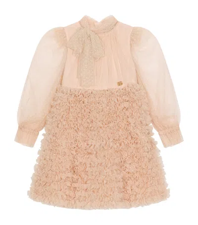 Dolce & Gabbana Kids' Ruffled Tulle Dress In Neutral