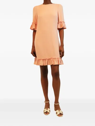 Pre-owned Dolce & Gabbana Ruffle-trim Mini Dress In Pink