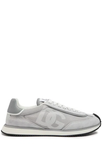 Dolce & Gabbana Runner Panelled Mesh Sneakers In Grey