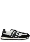 Dolce & Gabbana Low-top Mesh Sneakers With Suede Inserts In Black