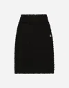 Dolce & Gabbana Rush-stitch Skirt With Side Slit In Black