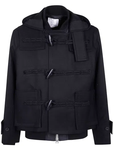 Dolce & Gabbana Sacai Wool Melton Blouson In Blue