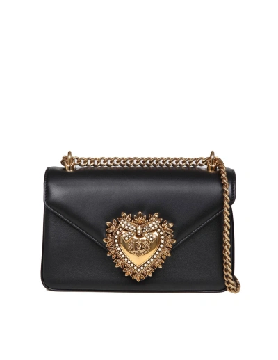 Dolce & Gabbana Sacred Heart Leather Shoulder Bag Color Black