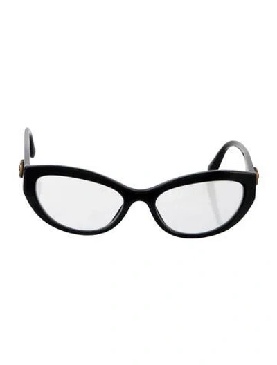 Pre-owned Dolce & Gabbana Sacred Heart Print Cat-eye Eyeglasses In Black