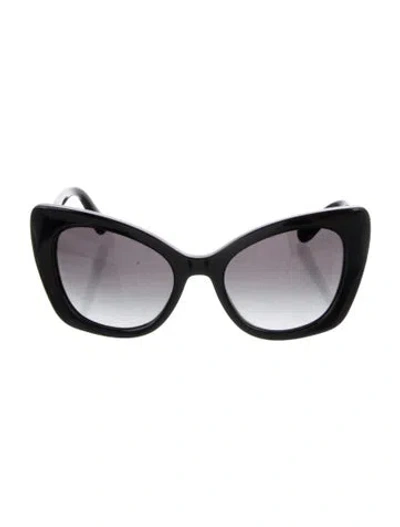 Pre-owned Dolce & Gabbana Sacred Heart Print Cat-eye Sunglasses In Black