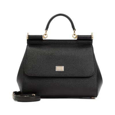 Dolce & Gabbana Saffiano Leather Sicily Bag Women In Black