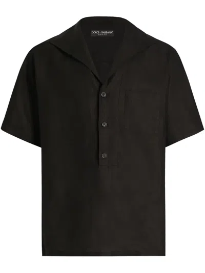 Dolce & Gabbana Sailor-collar Shirt In Black
